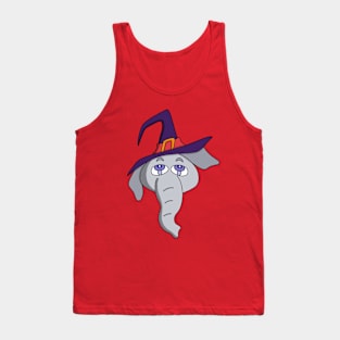 Cute Witch Elephant Tank Top